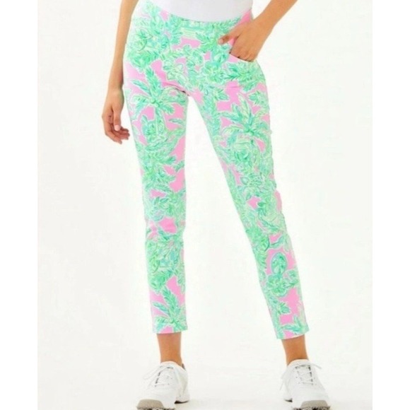 Lilly Pulitzer Luxletic Corso Pant Size 6Mandevilla Baby Pink Sand Paradise